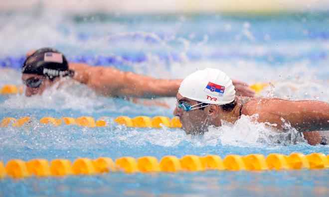 Phelps and Cavic 100-meter butterfly 2008